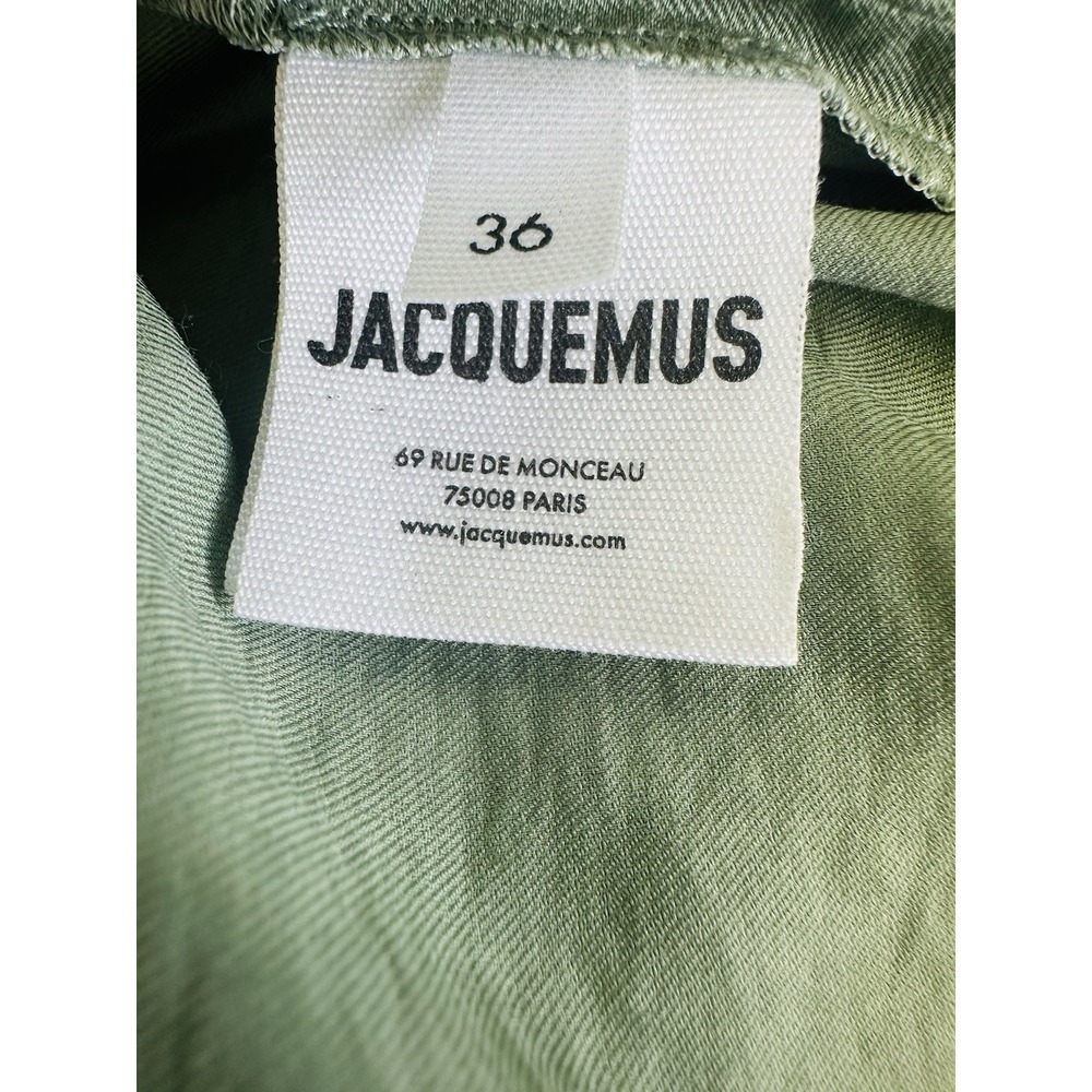 Jacquemus Abanada Draped Embellished Twill Maxi Skirt Euro Size 36 Sage Green - Picture 12 of 15